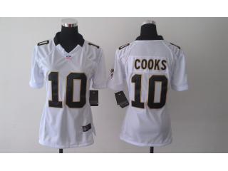 Women New Orleans Saints 10 Brandin Cooks Football Jersey White