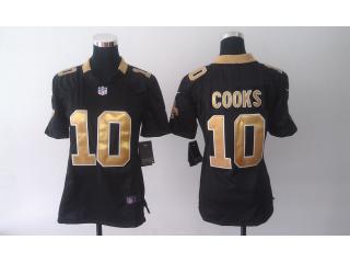 Women New Orleans Saints 10 Brandin Cooks Football Jersey Black