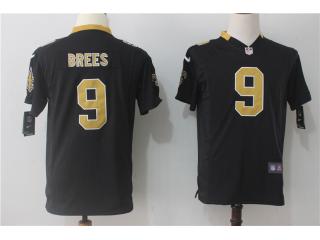 Youth New Orleans Saints 9 Drew Brees Football Jersey Black