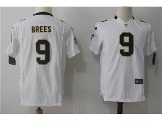 Youth New Orleans Saints 9 Drew Brees Football Jersey White