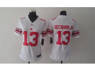 Women New York Giants 13 Odell Beckham JR Football Jersey White