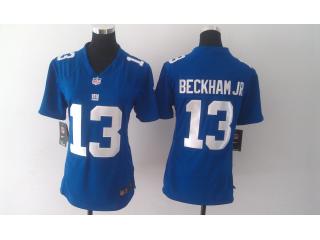 Women New York Giants 13 Odell Beckham JR Football Jersey Blue