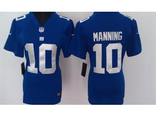 Women New York Giants 10 Eli Manning Football Jersey Blue