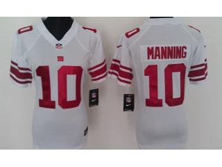 Women New York Giants 10 Eli Manning Football Jersey White