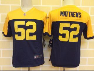 Youth Green Bay Packers 52 Clay Matthews Football Jersey Navy Blue