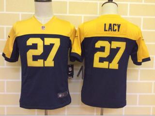 Youth Green Bay Packers 27 Eddie Lacy Football Jersey Navy Blue