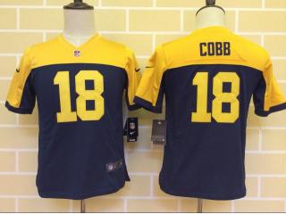 Youth Green Bay Packers 18 Randall Cobb Football Jersey Navy Blue