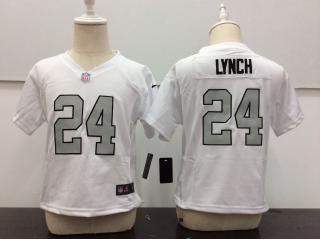 Toddler Oakland Raiders 24 Marshawn Lynch Football Jersey White