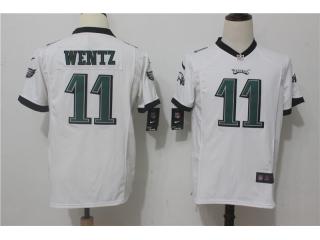 Youth Philadelphia Eagles 11 Carson Wentz Football Jersey White