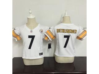 Toddler Pittsburgh Steelers 7 Ben Roethlisberger Football Jersey White