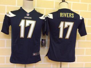 Youth San Diego Chargers 17 Philip Rivers Football Jersey Black