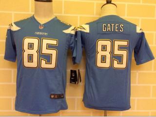 Youth San Diego Chargers 85 Antonio Gates Football Jersey Blue