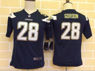 Youth San Diego Chargers 28 Melvin Gordon Football Jersey Black