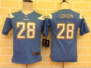 Youth San Diego Chargers 28 Melvin Gordon Football Jersey Blue