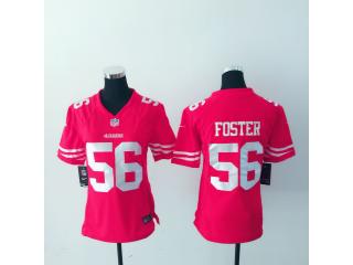 Women San Francisco 49ers 56 Reuben Foster Football Jersey Red
