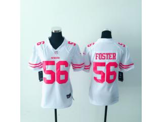 Women San Francisco 49ers 56 Reuben Foster Football Jersey White