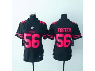 Women San Francisco 49ers 56 Reuben Foster Football Jersey Black