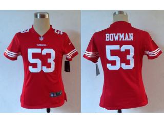 Women San Francisco 49ers 53 NaVorro Bowman Football Jersey Red