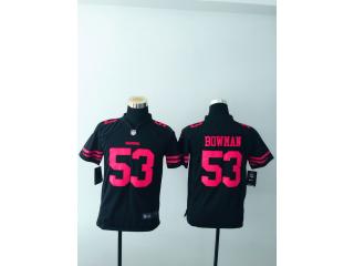 Youth San Francisco 49ers 53 NaVorro Bowman Football Jersey Black
