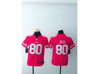 Youth San Francisco 49ers 80 Jerry Rice Football Jersey Red