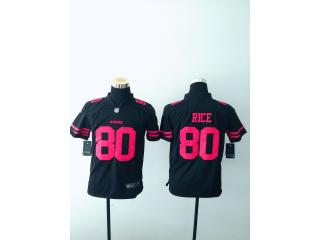 Youth San Francisco 49ers 80 Jerry Rice Football Jersey Black