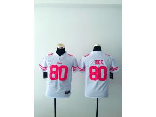 Youth San Francisco 49ers 80 Jerry Rice Football Jersey White