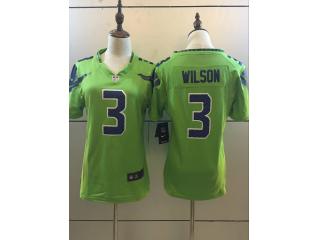 Women Seattle Seahawks 3 Russell Wilson Football Jersey Legend Green
