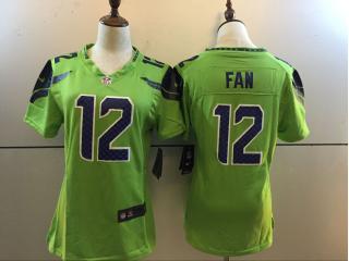 Women Seattle Seahawks 12 12th Fan Football Jersey Green