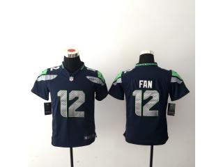 Youth Seattle Seahawks 12 12th Fan Football Jersey Navy Blue