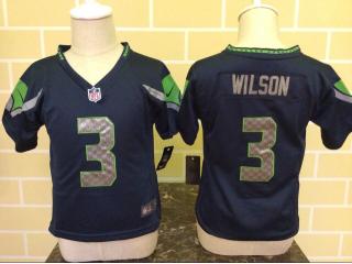 Toddler Seattle Seahawks 3 Russell Wilson Football Jersey Navy Blue