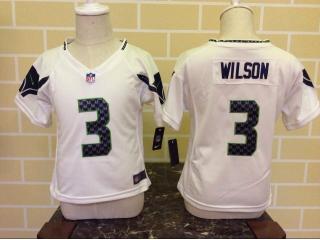 Toddler Seattle Seahawks 3 Russell Wilson Football Jersey White