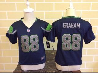 Toddler Seattle Seahawks 88 Jimmy Graham Football Jersey Navy Blue