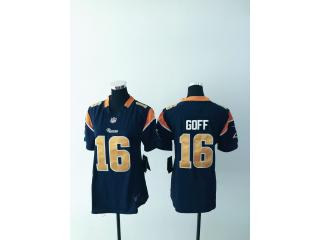 Women St. Louis Rams 16 Jared Goff Football Jersey Navy Blue