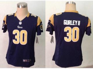 Women St. Louis Rams 30 Todd Gurley II Football Jersey Navy Blue