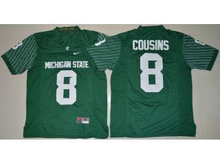 Michigan State Spartans 8 Kirk Cousins College Football Jersey Green