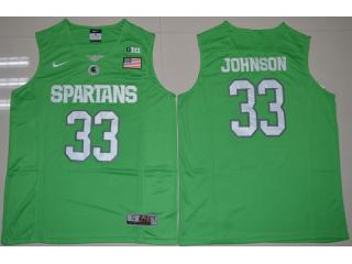 Michigan State Spartans 33 Magic Johnson College Basketball Jersey Apple Green