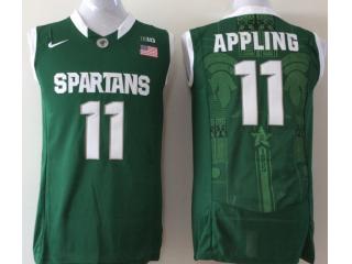 Michigan State Spartans 11 Keith Appling College Basketball Jersey Green