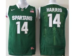 Michigan State Spartans 14 Keith Appling College Basketball Jersey Green