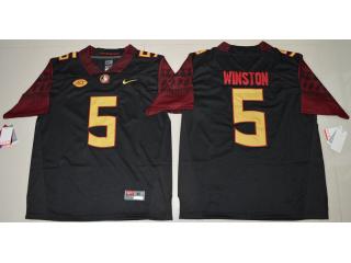 Florida State Seminoles 5 Jameis Winston College Football Jersey Black