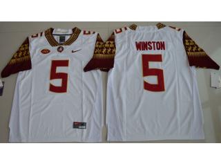 Florida State Seminoles 5 Jameis Winston College Football Jersey White