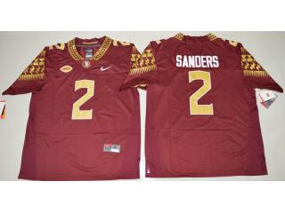 Florida State Seminoles 2 Deion Sanders College Football Jersey Red