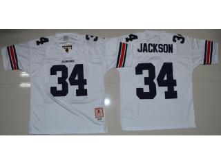 Auburn Tigers 34 Bo Jackson College Football Throwback Jersey White
