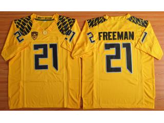 Oregon Duck 21 Royce Freeman College Football Jersey Yellow