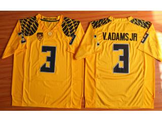 Oregon Duck 3 Vernon Adams Jr College Football Jersey Yellow