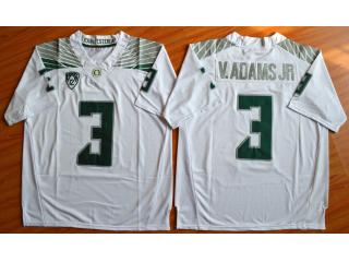 Oregon Duck 3 Vernon Adams Jr College Football Jersey White