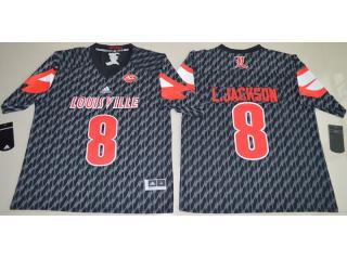 Louisville Cardinals 8 Lamar Johnson College Football Jersey Black