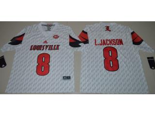Louisville Cardinals 8 Lamar Johnson College Football Jersey White