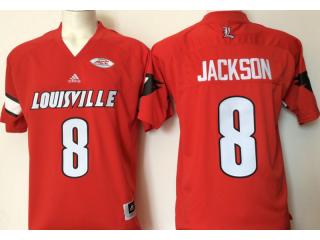 Louisville Cardinals 8 Lamar Jackson College Football Jersey Red