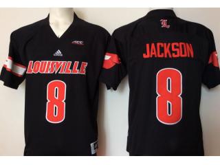 Louisville Cardinals 8 Lamar Jackson College Football Jersey Black