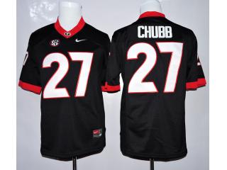 Georgia Bulldogs 27 Nick Chubb College Football Jersey Black